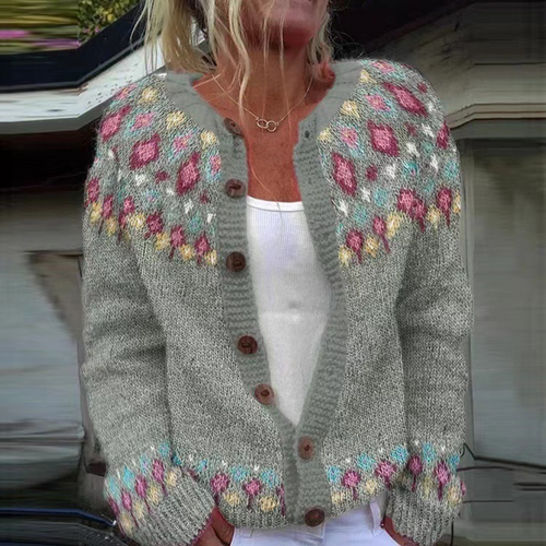Rebecca - Fair Isle Knit Cardigan