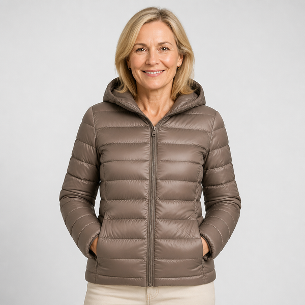 Grace - Champagne Hooded Puffer Jacket