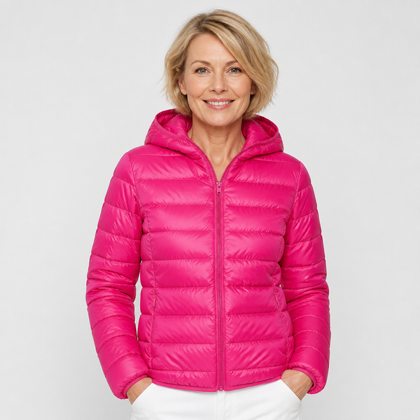 Abigail - Bright Pink Hooded Puffer Jacket