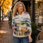 Victoria - Watercolour Art Zip Cardigan