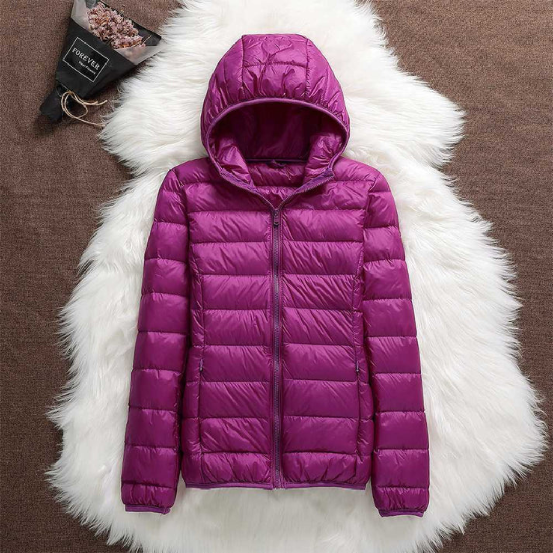 Melanie - Violet Hooded Puffer Jacket