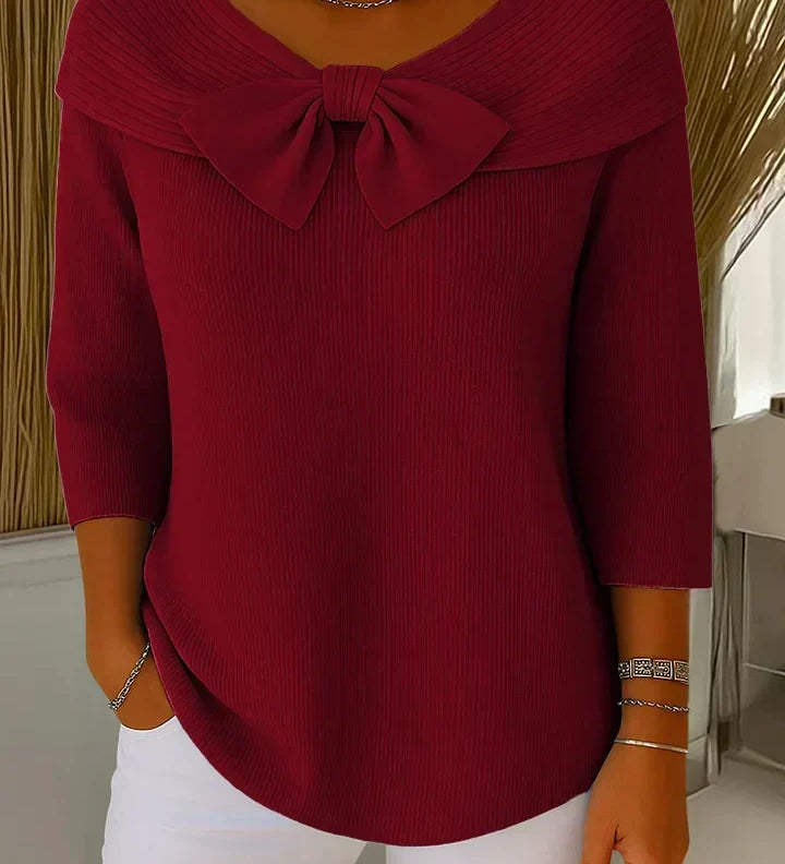 Louise - Long Jumper with Bow Collar