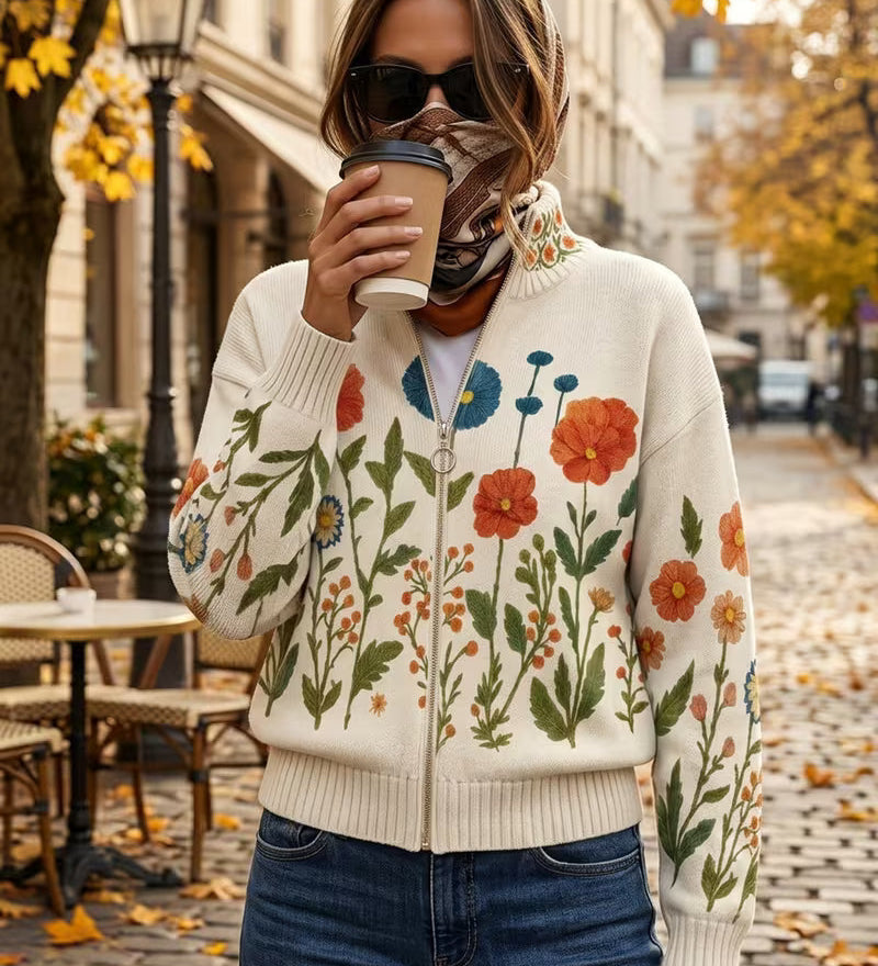Eleanor - Wildflower Meadow Zip Cardigan