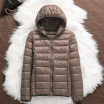 Grace - Champagne Hooded Puffer Jacket