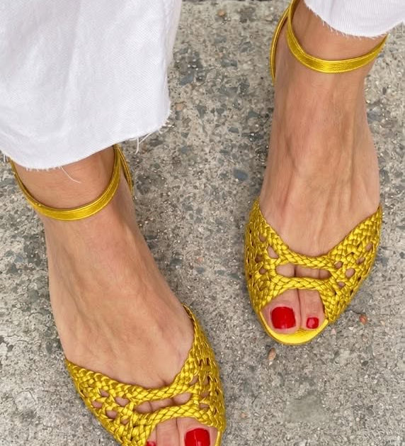 Charlotte - Braided Gold Sandals