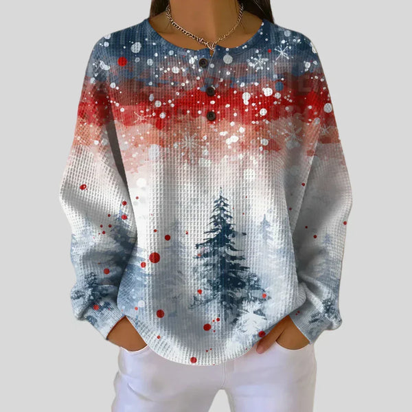 Sharon - Christmas Sweater with Fir-Tree Pattern