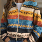 Harriet - Colourful Zigzag Zip Cardigan