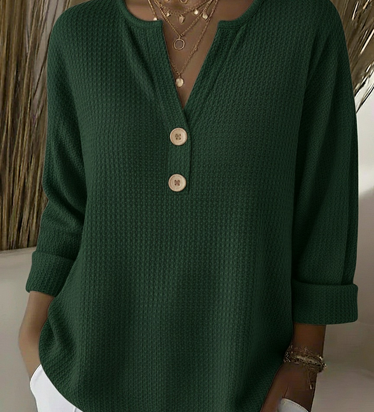 Rachel - Textured Jumper with Buttons