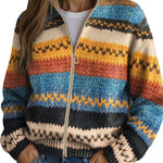 Harriet - Colourful Zigzag Zip Cardigan