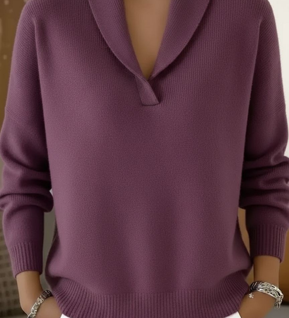 Karen - V-Neck Jumper with Collar