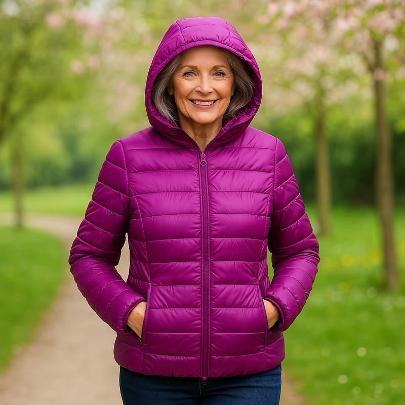 Melanie - Violet Hooded Puffer Jacket