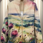 Victoria - Watercolour Art Zip Cardigan