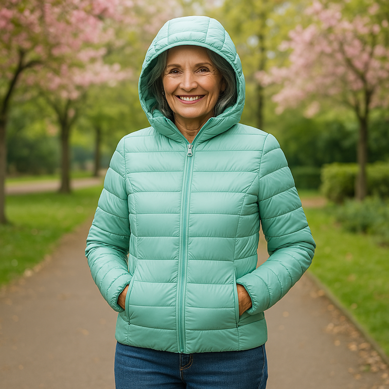 Carol - Mint Green Hooded Puffer Jacket