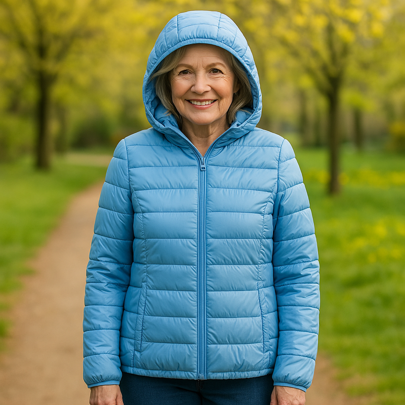 Pauline - Light Blue Hooded Puffer Jacket