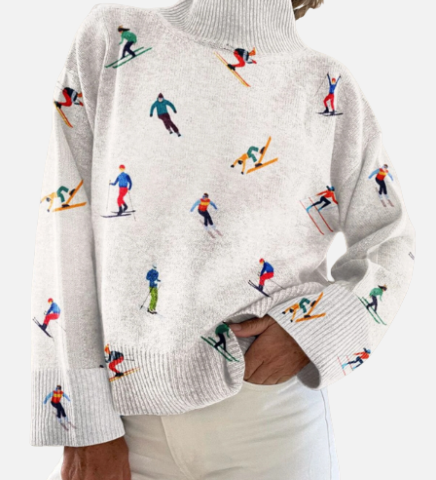 Amanda - Ski Print Roll Neck Jumper