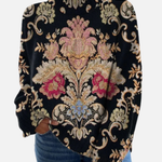 Julie - Ornamental Floral Roll Neck Jumper