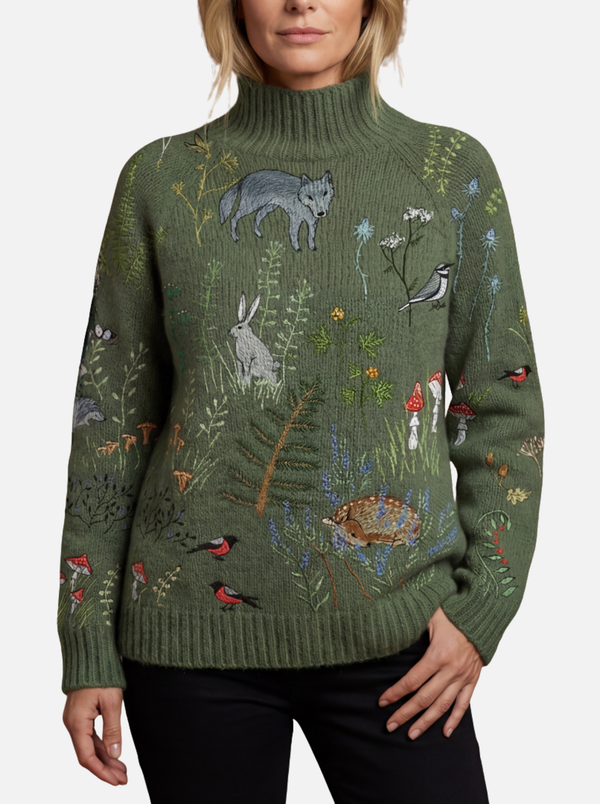 Claire - Woodland Roll Neck Jumper