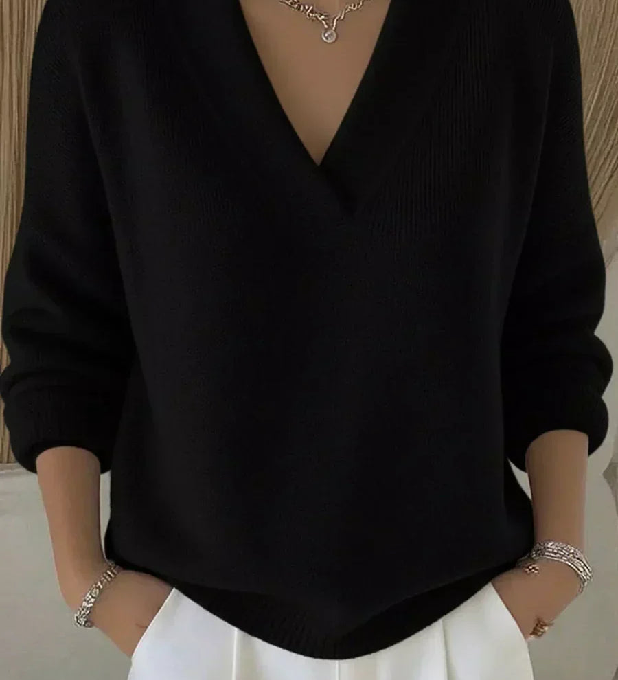 Elizabeth - Deep V-Neck Jumper
