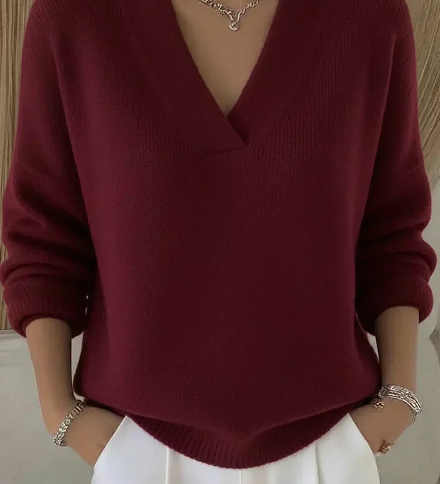Elizabeth - Deep V-Neck Jumper