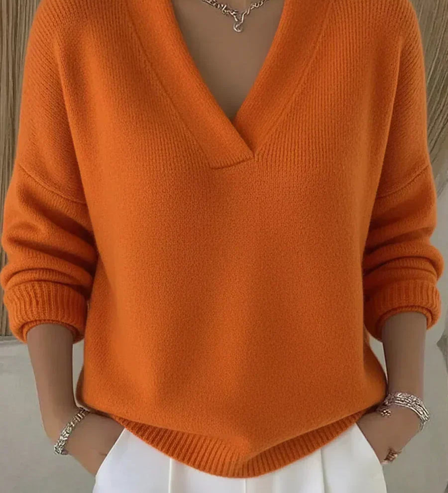 Elizabeth - Deep V-Neck Jumper