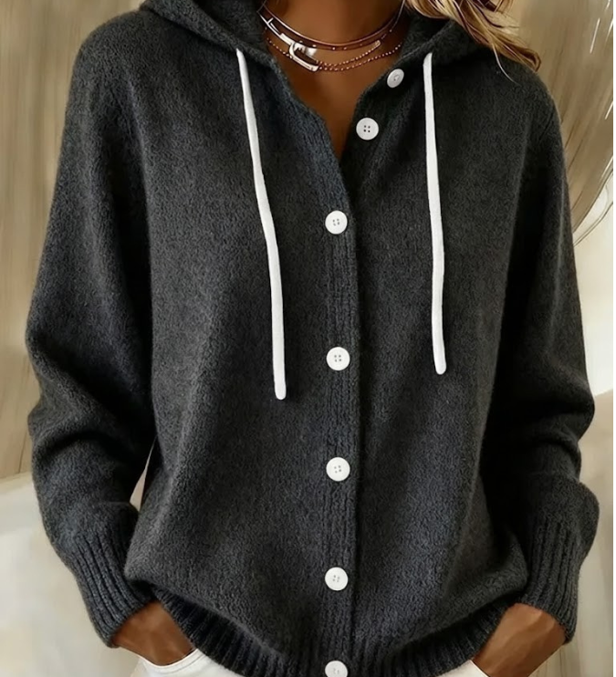 Rebecca - Hooded Cardigan with Buttons