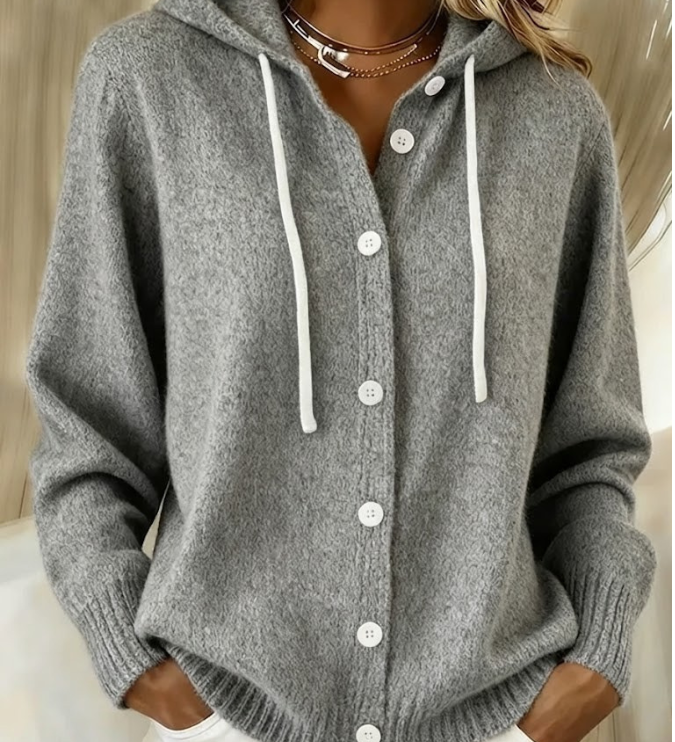 Rebecca - Hooded Cardigan with Buttons