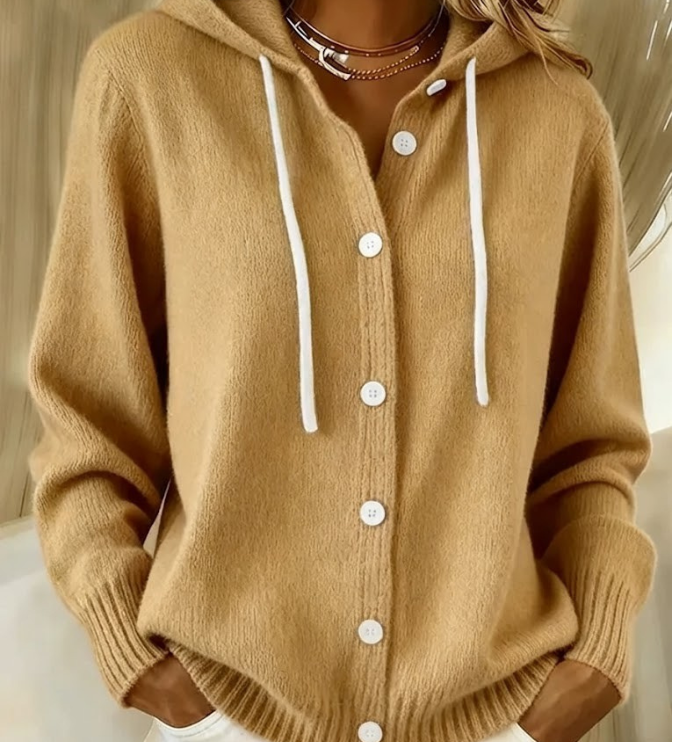 Rebecca - Hooded Cardigan with Buttons