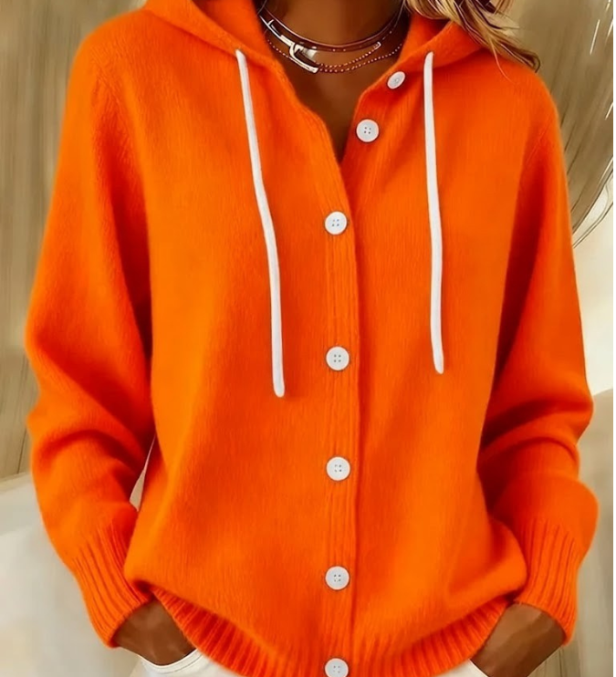 Rebecca - Hooded Cardigan with Buttons