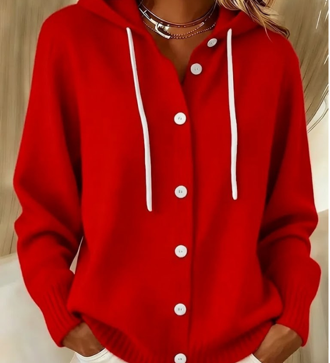 Rebecca - Hooded Cardigan with Buttons