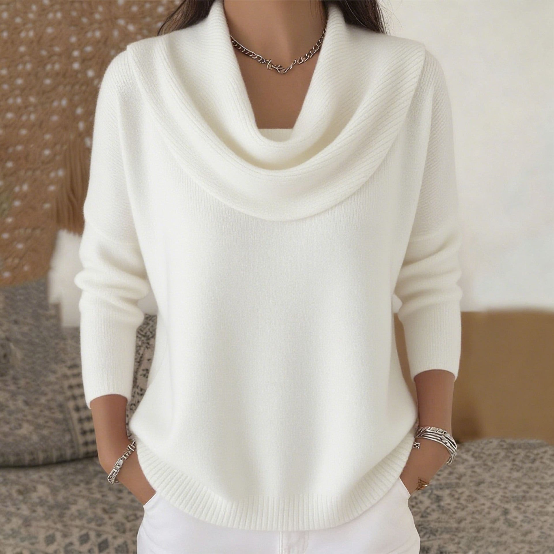 Claire - Jumper with Waterfall Collar