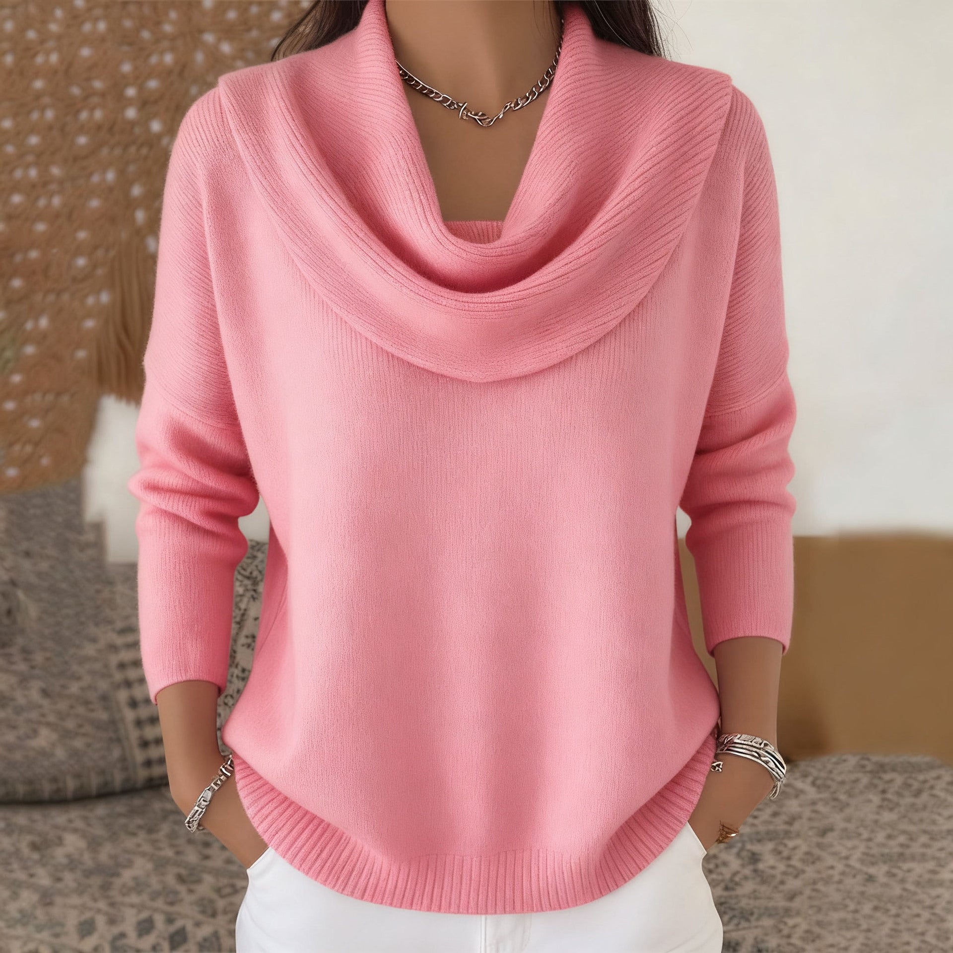 Claire - Jumper with Waterfall Collar