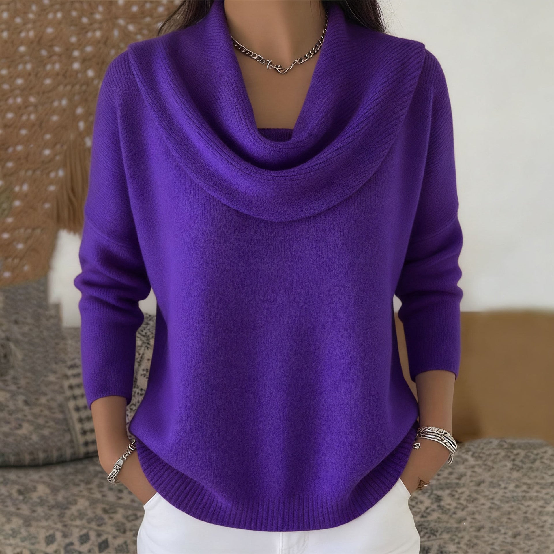 Claire - Jumper with Waterfall Collar