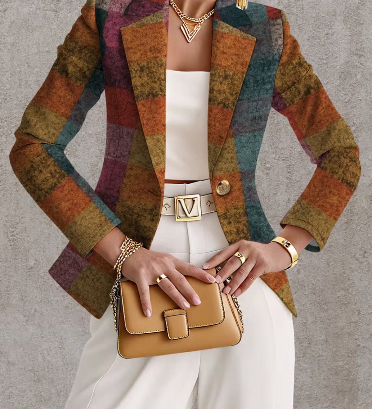 Lisa - Autumn Plaid Blazer