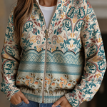 Florence - Vintage Botanical Zip Cardigan
