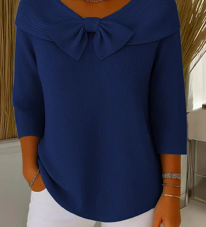 Louise - Long Jumper with Bow Collar