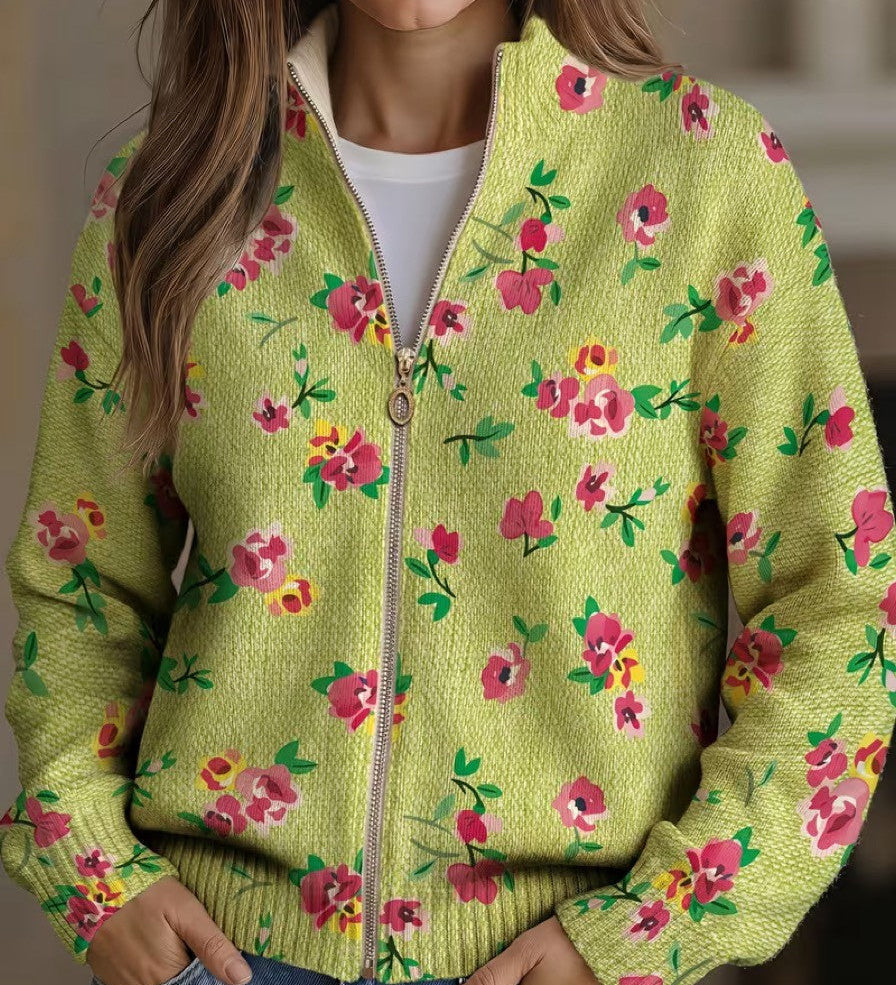 Imogen - Pretty Floral Zip Cardigan