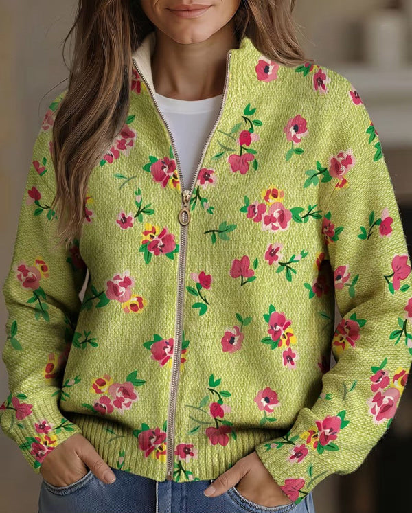 Imogen - Pretty Floral Zip Cardigan
