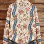 Georgia - Floral Border Zip Cardigan