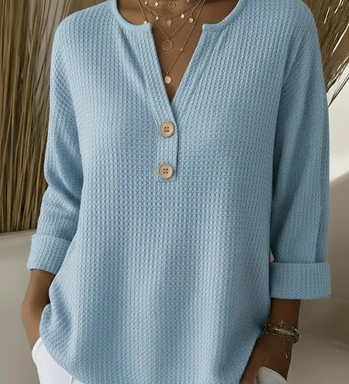 Rachel - Textured Jumper with Buttons