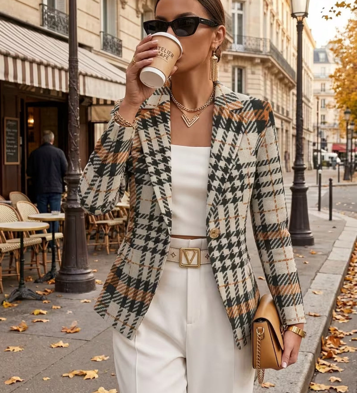 Michelle - Houndstooth Blazer