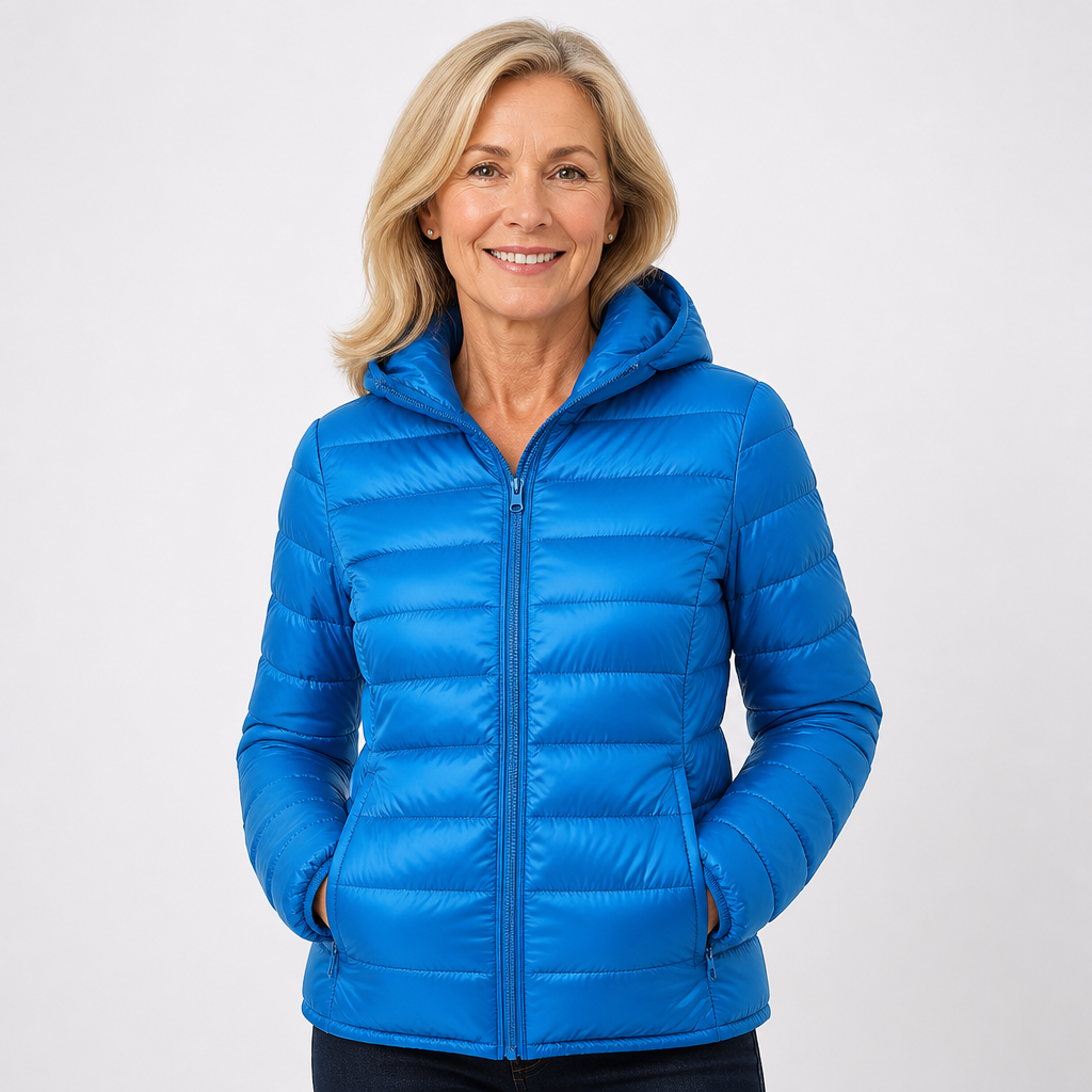 Kirsty - Sky Blue Hooded Puffer Jacket