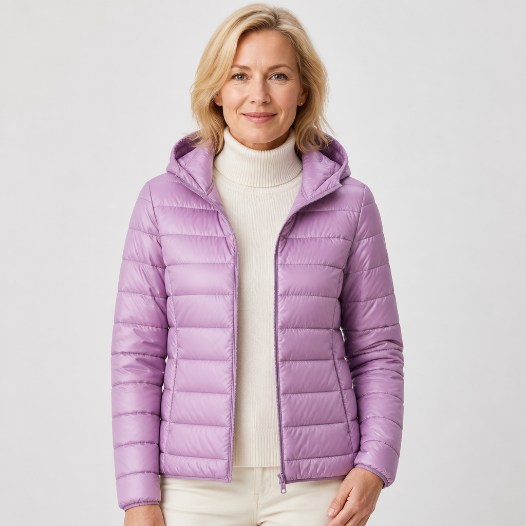 Holly - Lilac Hooded Puffer Jacket
