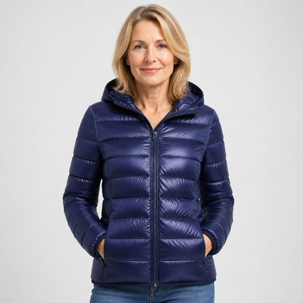 Alison - Navy Hooded Puffer Jacket