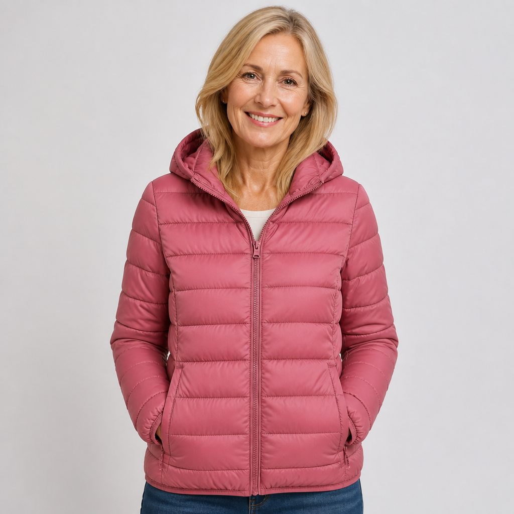 Stephanie - Pink Hooded Puffer Jacket
