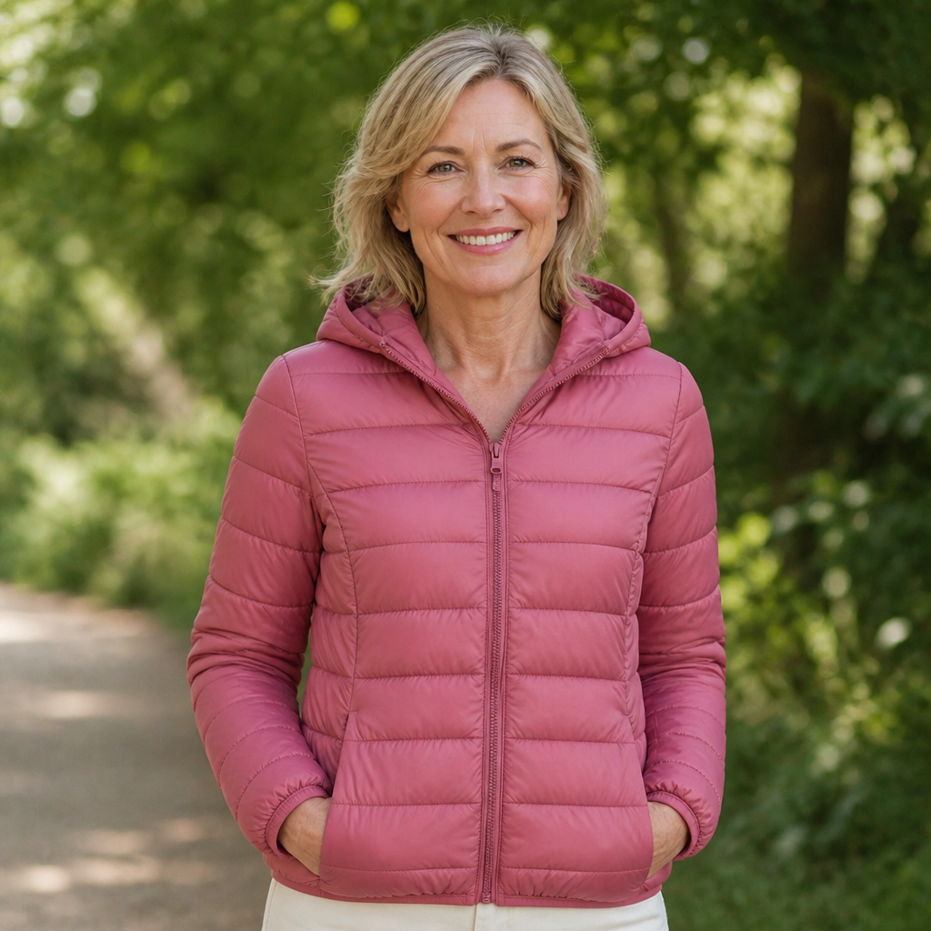 Stephanie - Pink Hooded Puffer Jacket