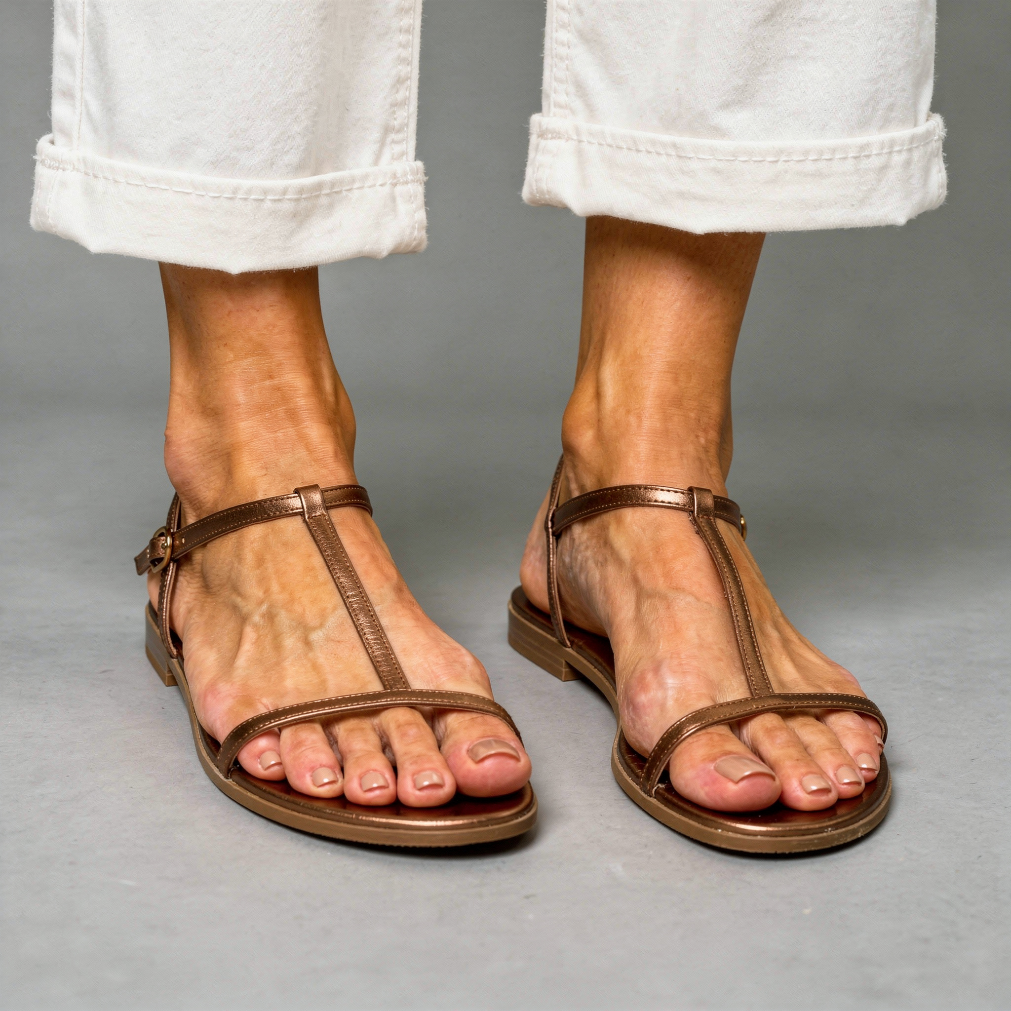 Charlotte - Golden Sandals for Spring