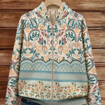 Florence - Vintage Botanical Zip Cardigan